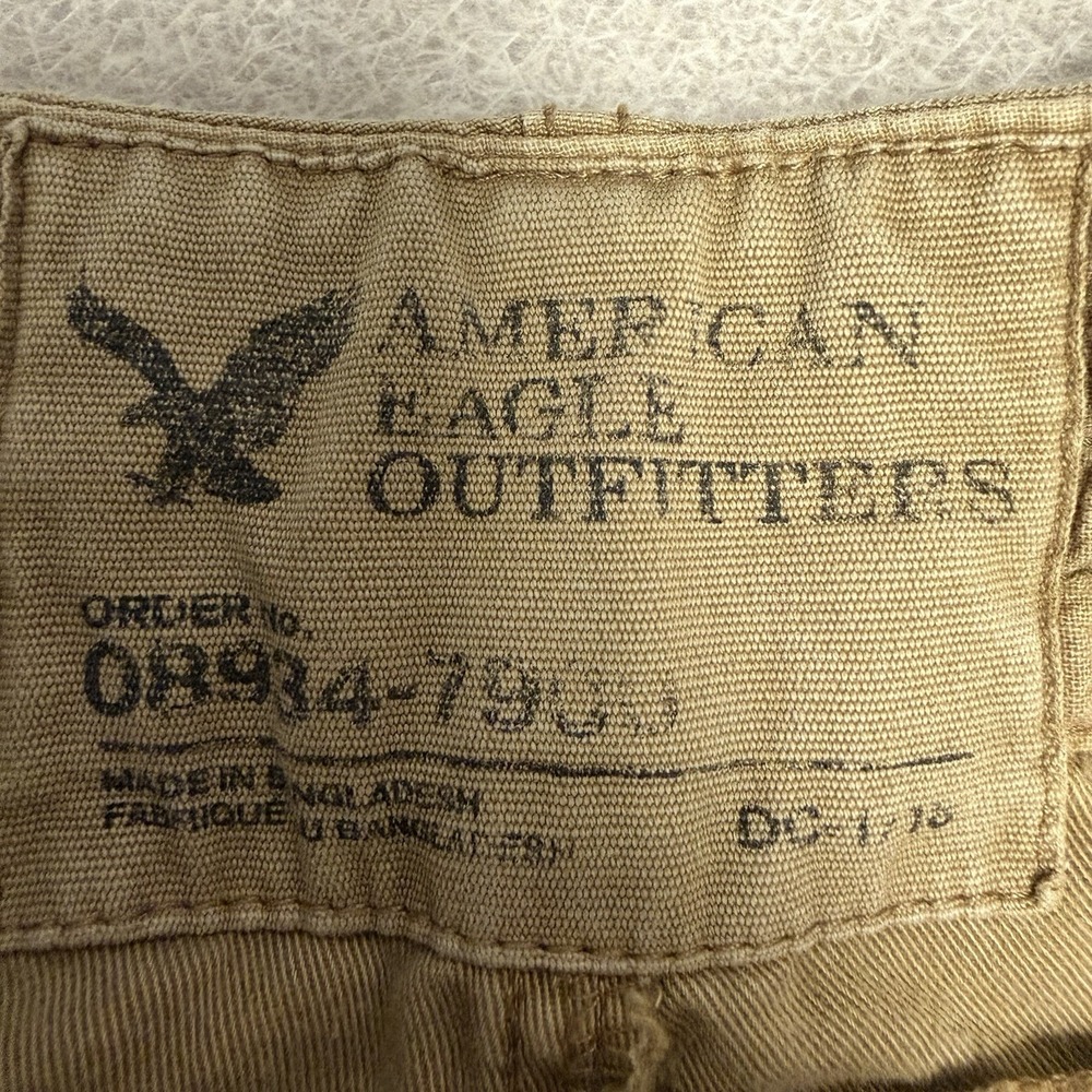 Y2K American Eagle Men's Khaki Cargo Pocket Pants Size 28/30 Grunge Utility‎ - Picture 7 of 10